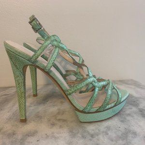 Pelle Moda Aqua Snake Skin Heels